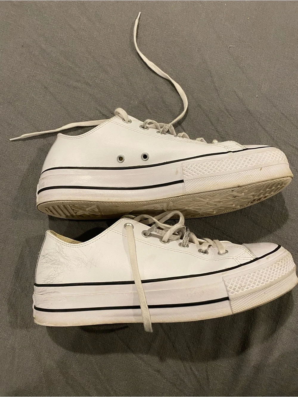 Converse leather platform sneakers